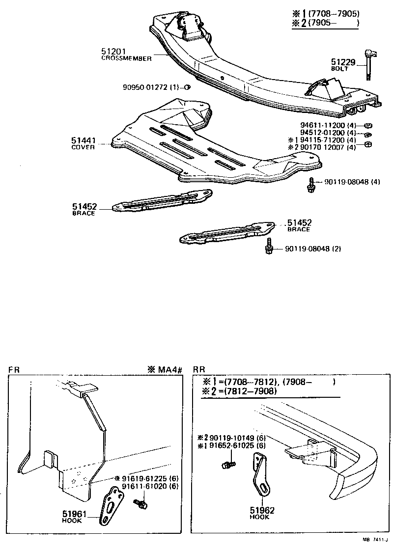  CELICA |  SUSPENSION CROSSMEMBER UNDER COVER