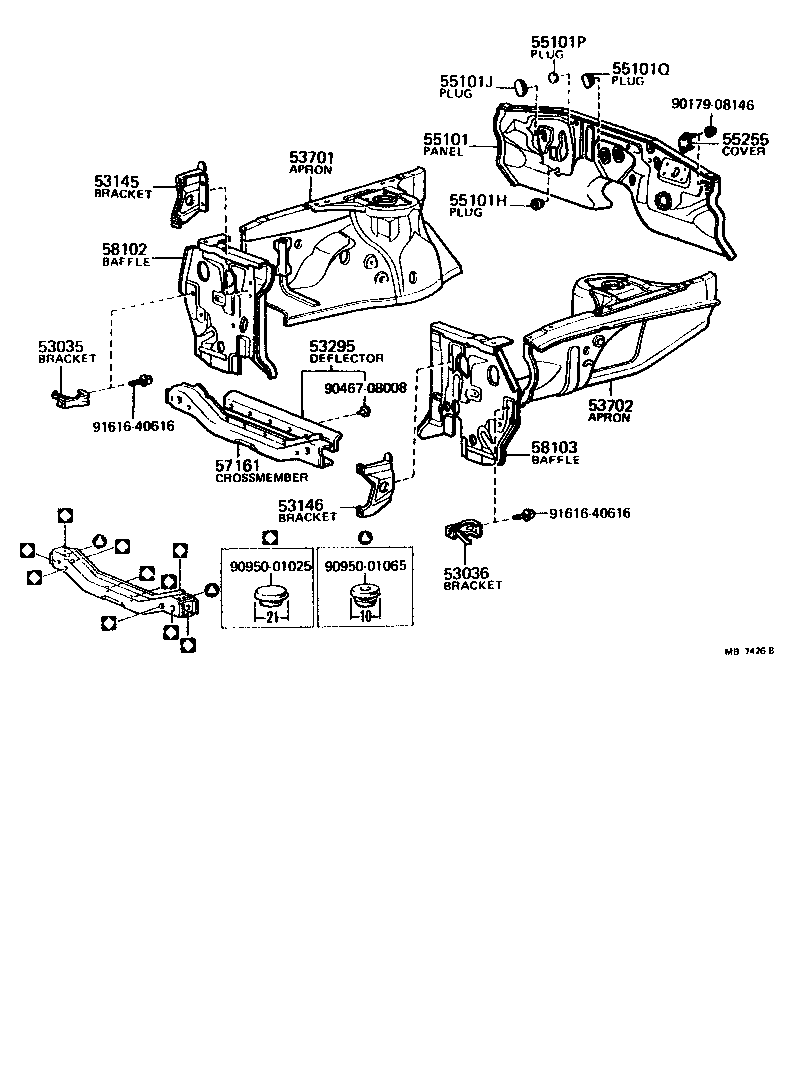  CELICA |  FRONT FENDER APRON DASH PANEL