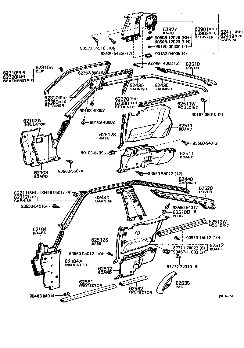  CELICA |  INSIDE TRIM BOARD DOOR OPENING TRIM MOULDING