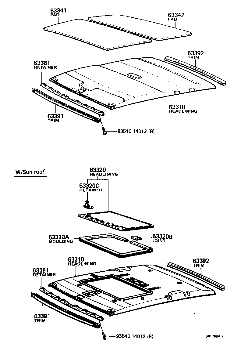  CELICA |  ROOF HEADLINING SILENCER PAD