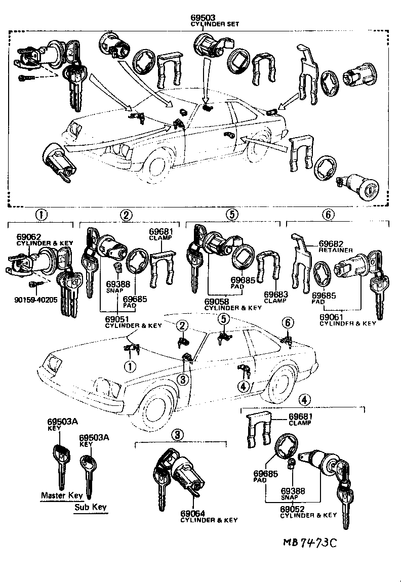  CELICA |  LOCK CYLINDER SET