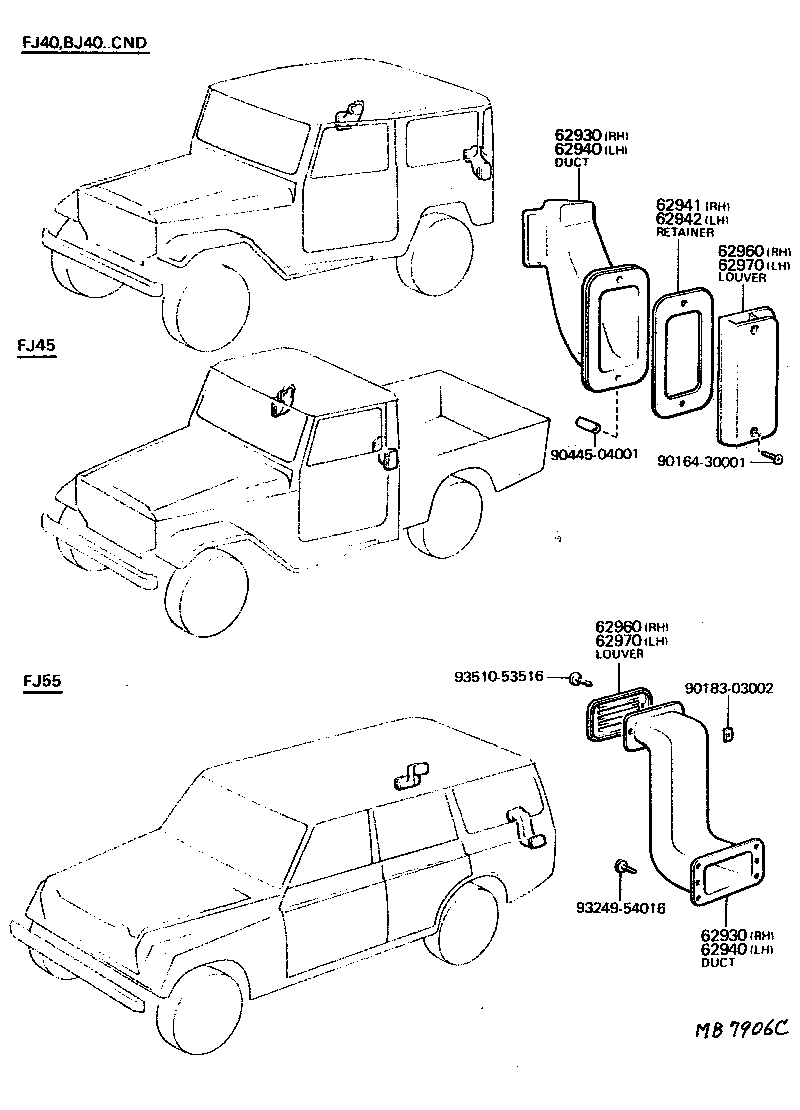  LAND CRUISER 40 55 |  REAR VENTILATOR ROOF VENTILATOR