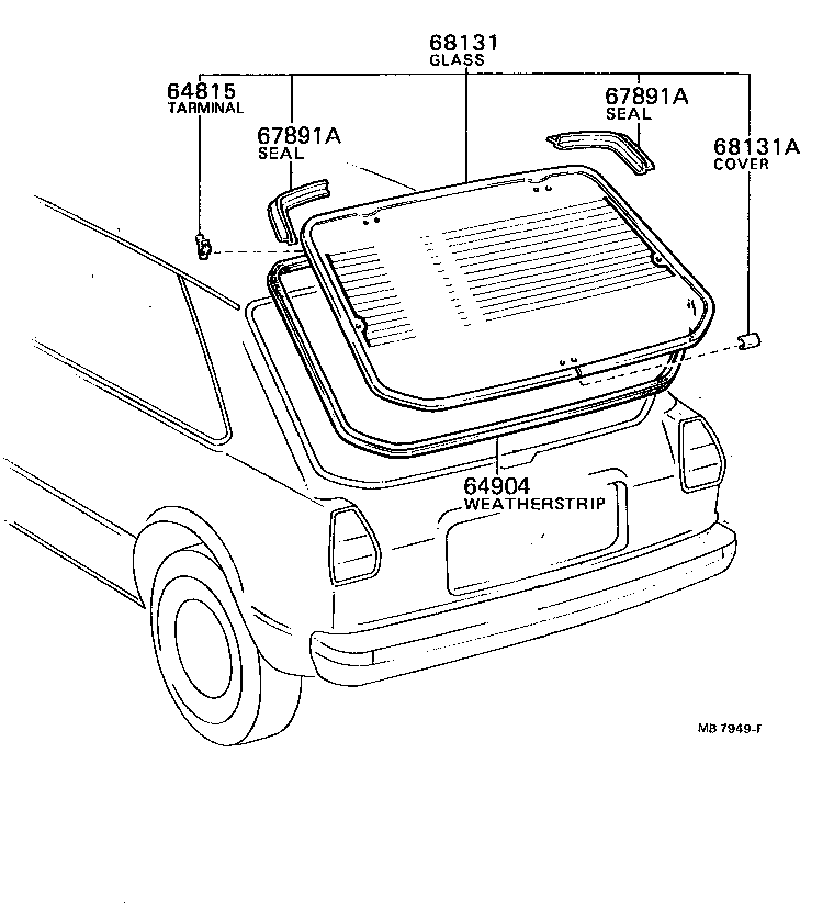  TERCEL |  BACK DOOR PANEL GLASS