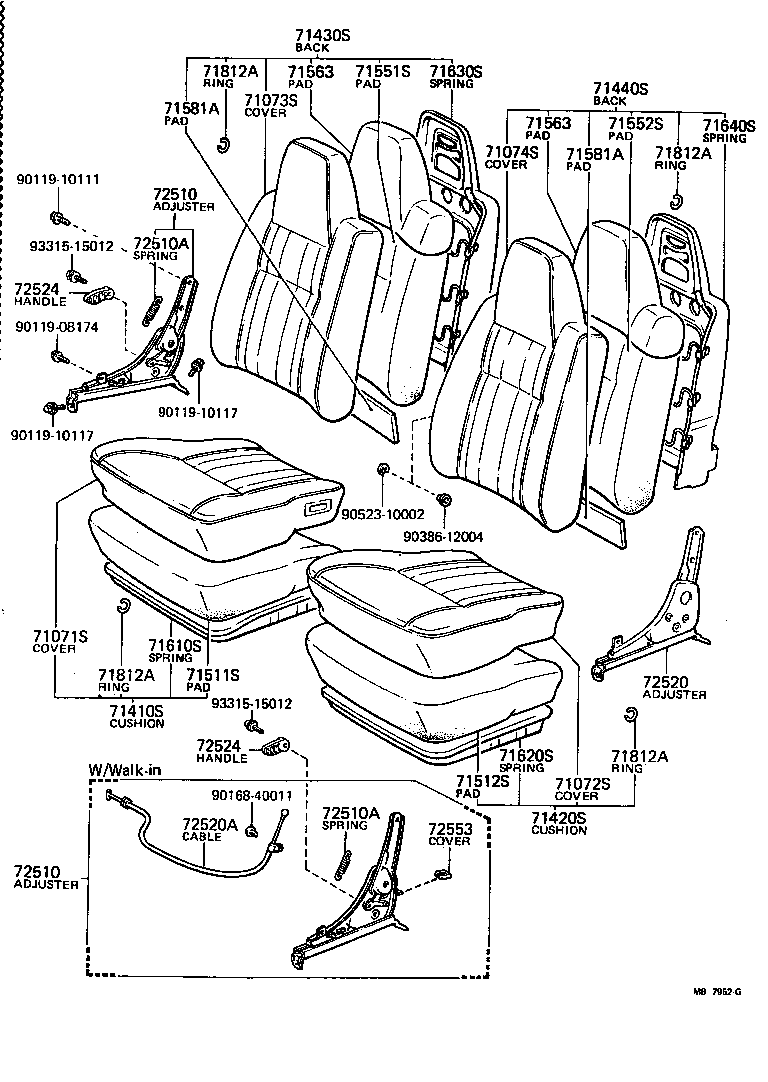 TERCEL |  FRONT SEAT SEAT TRACK