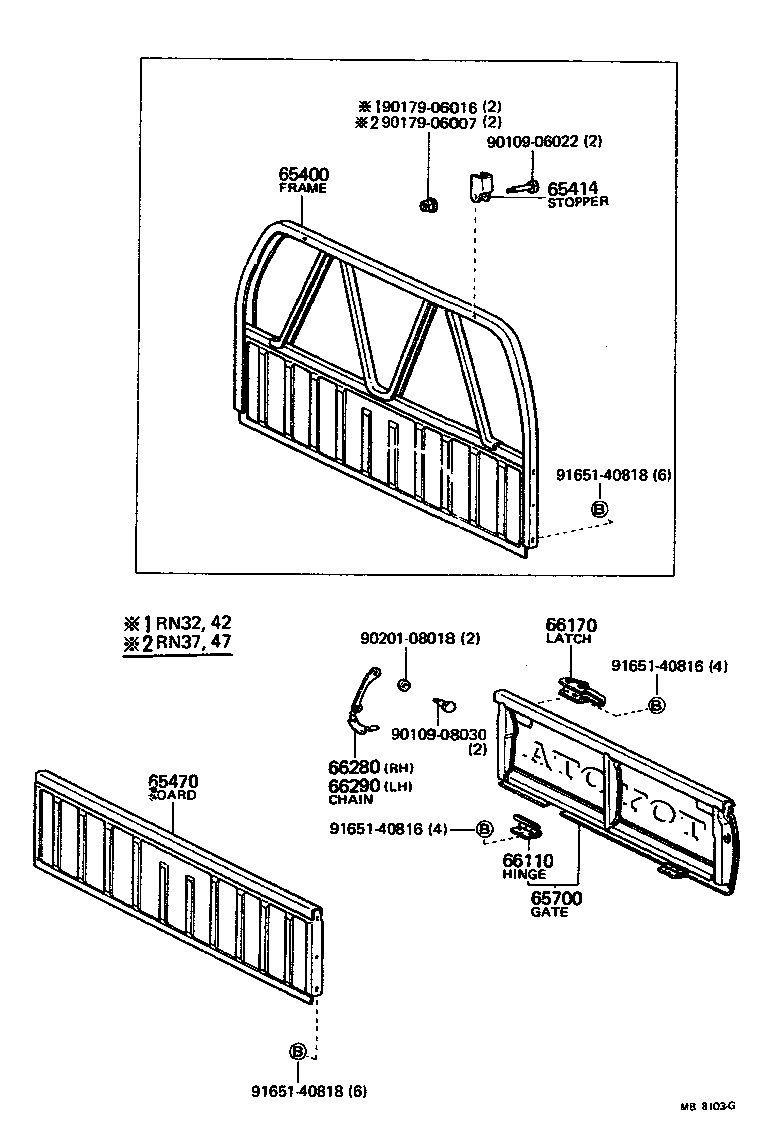  PICKUP |  REAR BODY GUARD FRAME TAIL GATE