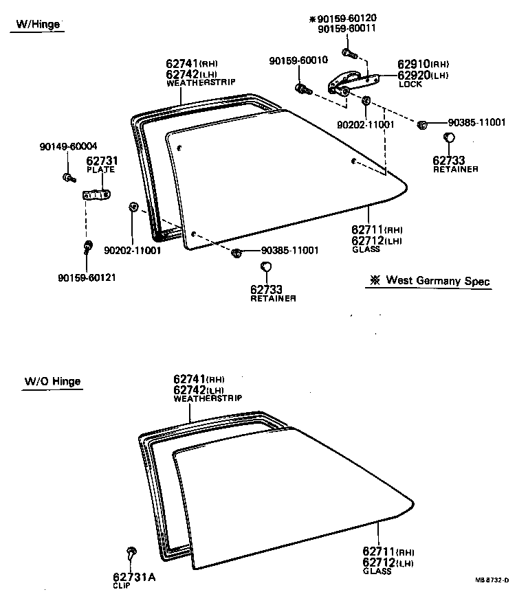  TERCEL |  QUARTER WINDOW