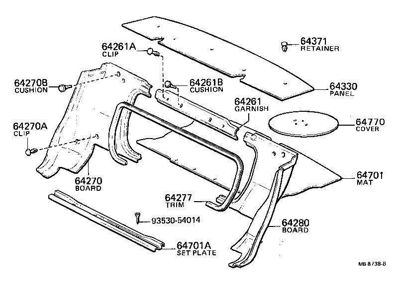  TERCEL |  PACKAGE TRAY PANEL LUGGAGE COMPARTMENT MAT