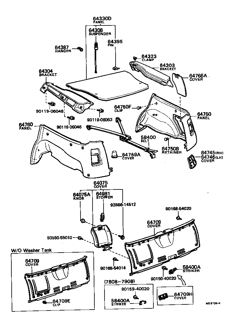  TERCEL |  DECK BOARD DECK TRIM COVER