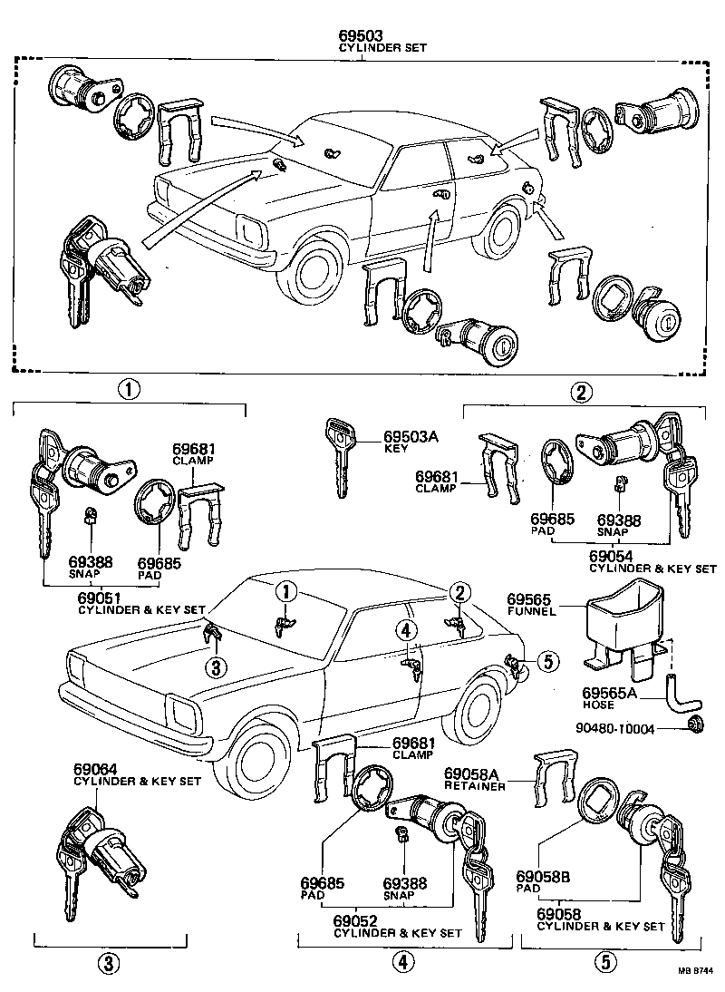  TERCEL |  LOCK CYLINDER SET