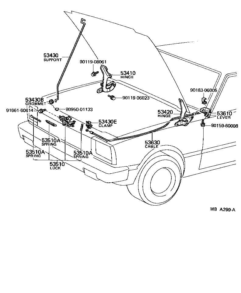  TERCEL |  HOOD LOCK HINGE