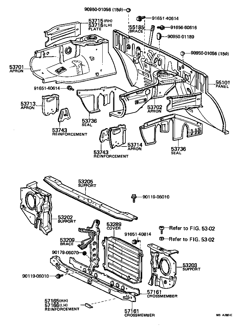  TERCEL |  FRONT FENDER APRON DASH PANEL