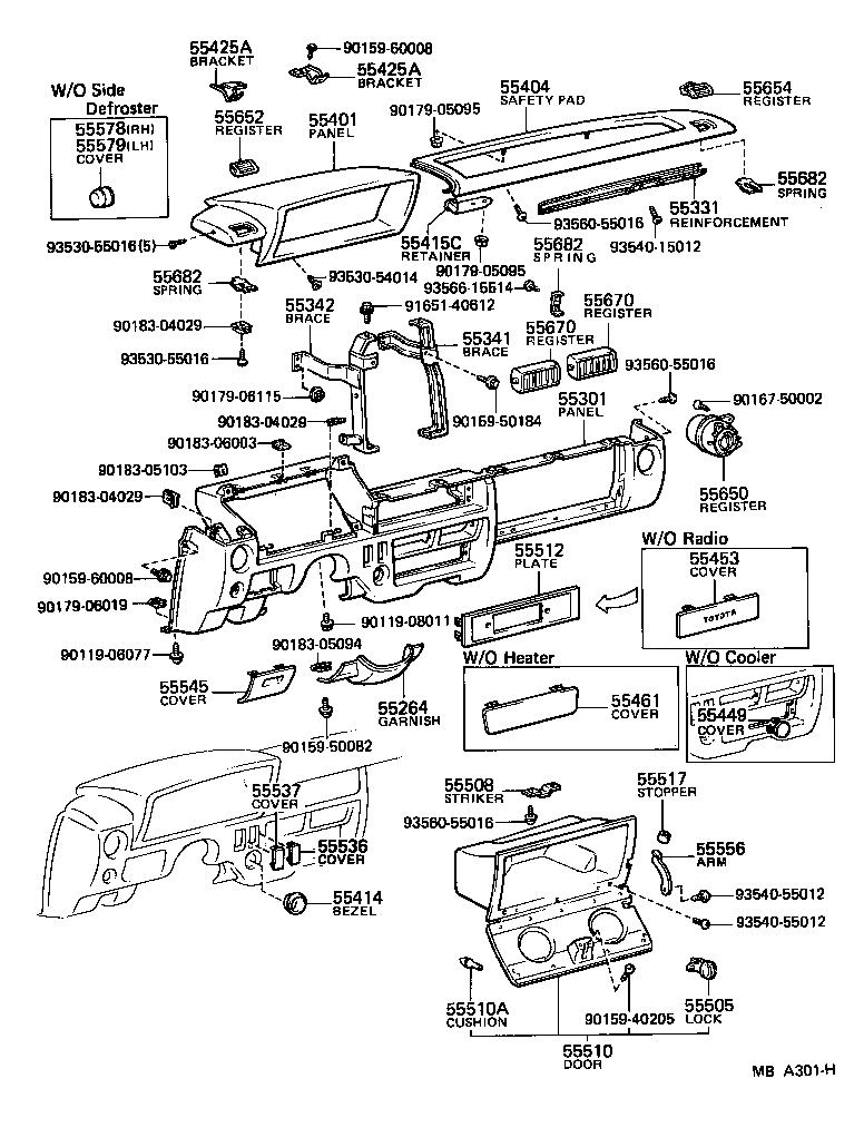  TERCEL |  INSTRUMENT PANEL GLOVE COMPARTMENT