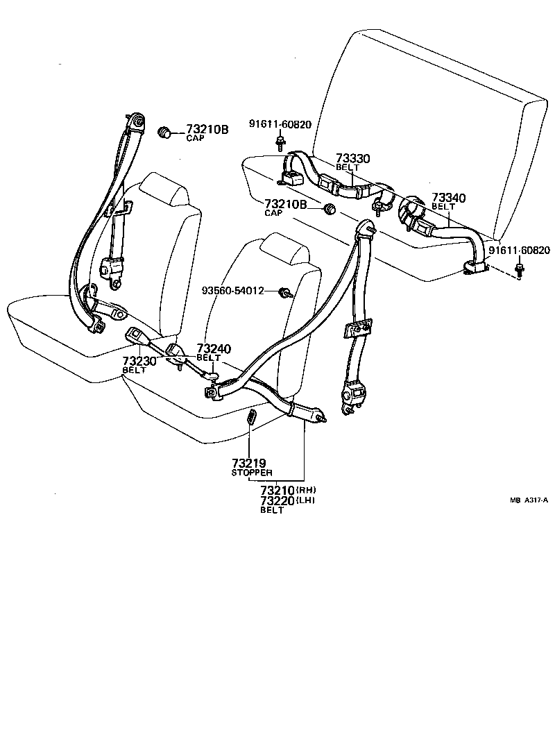  TERCEL |  SEAT BELT CHILD RESTRAINT SEAT