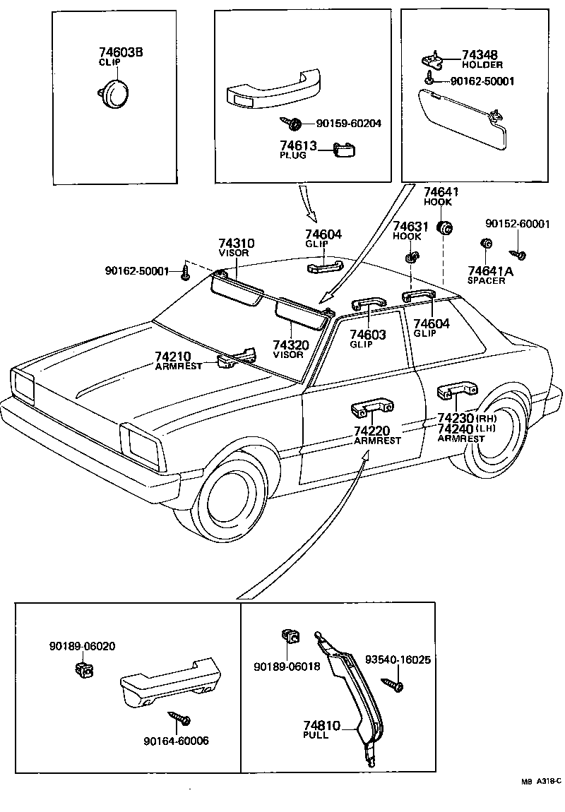  TERCEL |  ARMREST VISOR