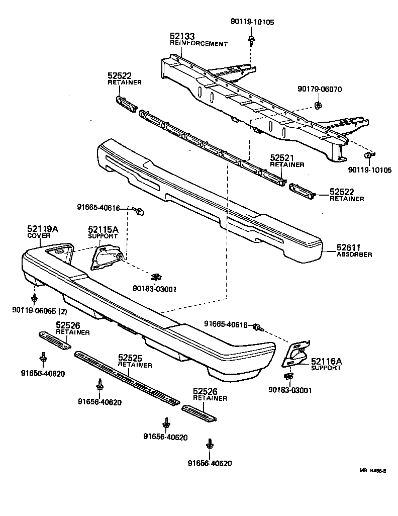  TERCEL |  FRONT BUMPER BUMPER STAY