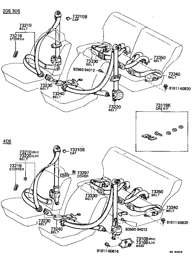  TERCEL |  SEAT BELT CHILD RESTRAINT SEAT