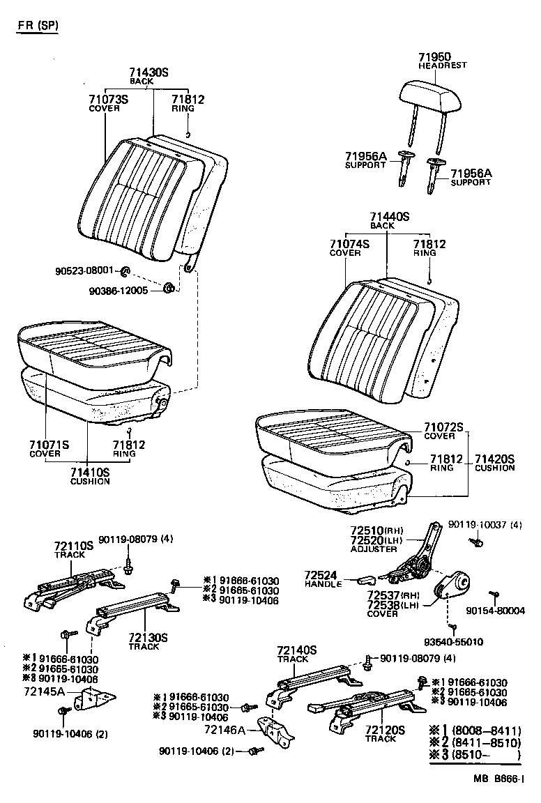  LAND CRUISER 60 |  SEAT SEAT TRACK