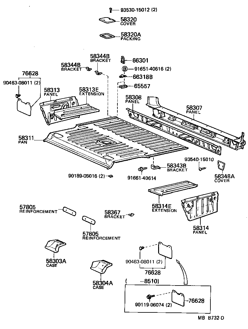  LAND CRUISER 60 |  REAR FLOOR PANEL REAR FLOOR MEMBER