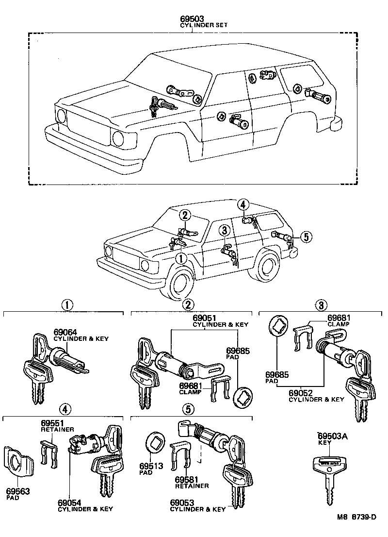  LAND CRUISER 60 |  LOCK CYLINDER SET