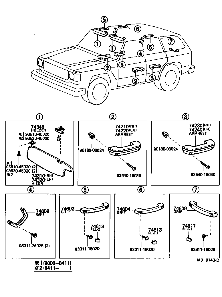  LAND CRUISER 60 |  ARMREST VISOR