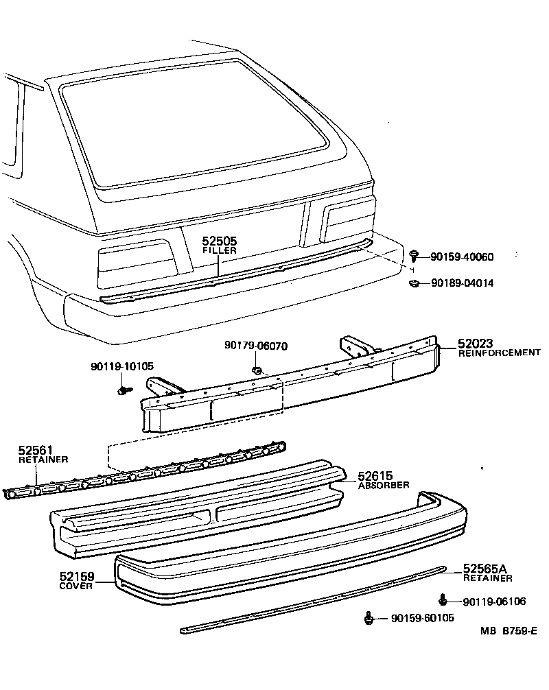  STARLET |  REAR BUMPER BUMPER STAY