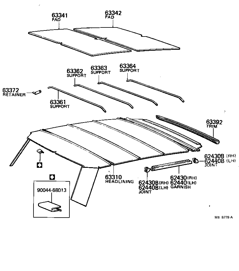  STARLET |  ROOF HEADLINING SILENCER PAD