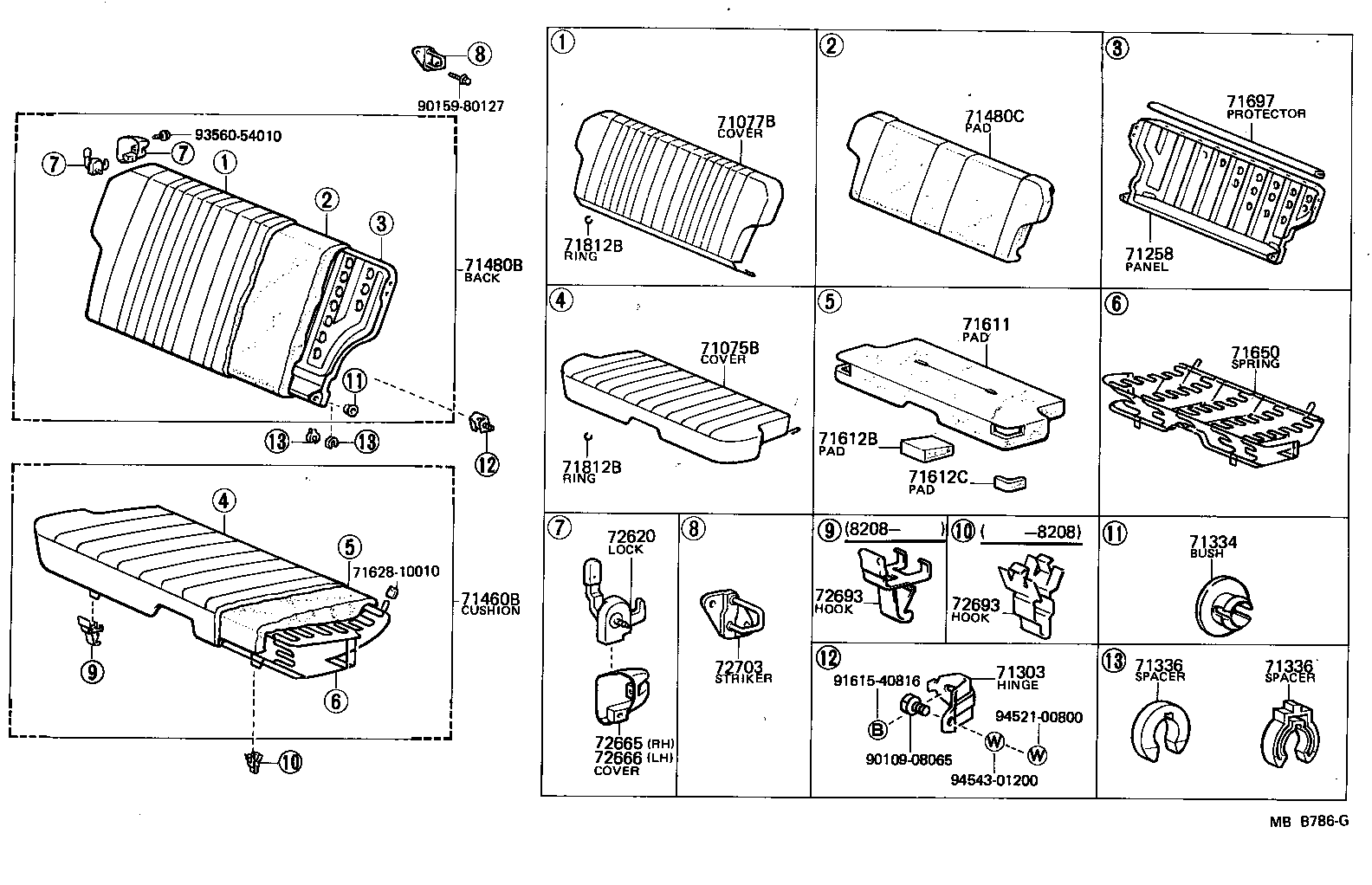  STARLET |  REAR SEAT SEAT TRACK