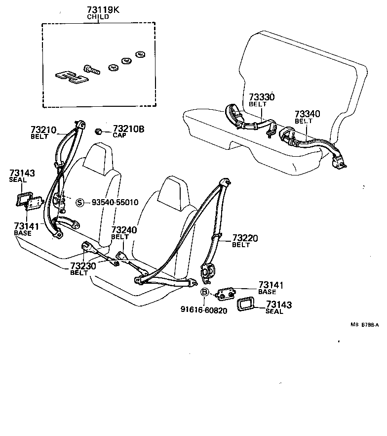  STARLET |  SEAT BELT CHILD RESTRAINT SEAT