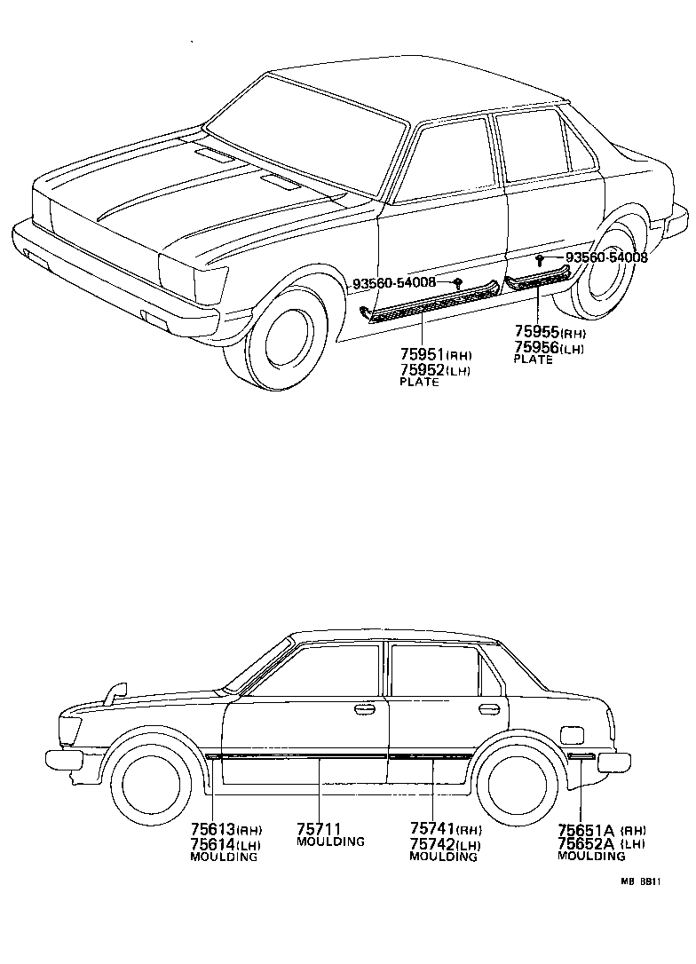  TERCEL |  SIDE MOULDING