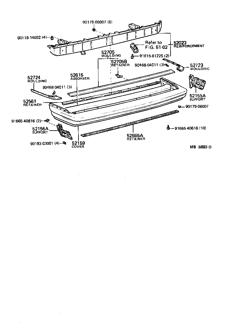  CRESSIDA |  REAR BUMPER BUMPER STAY