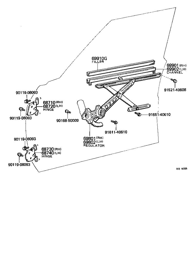  CRESSIDA |  FRONT DOOR WINDOW REGULATOR HINGE