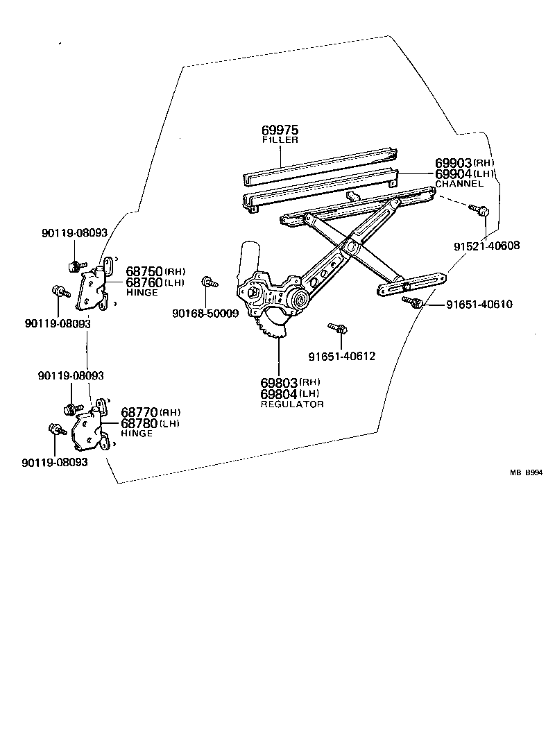  CRESSIDA |  REAR DOOR WINDOW REGULATOR HINGE