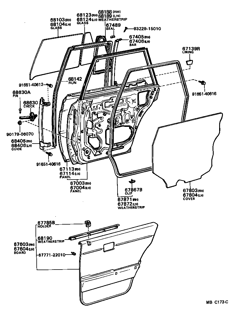  CRESSIDA |  REAR DOOR PANEL GLASS