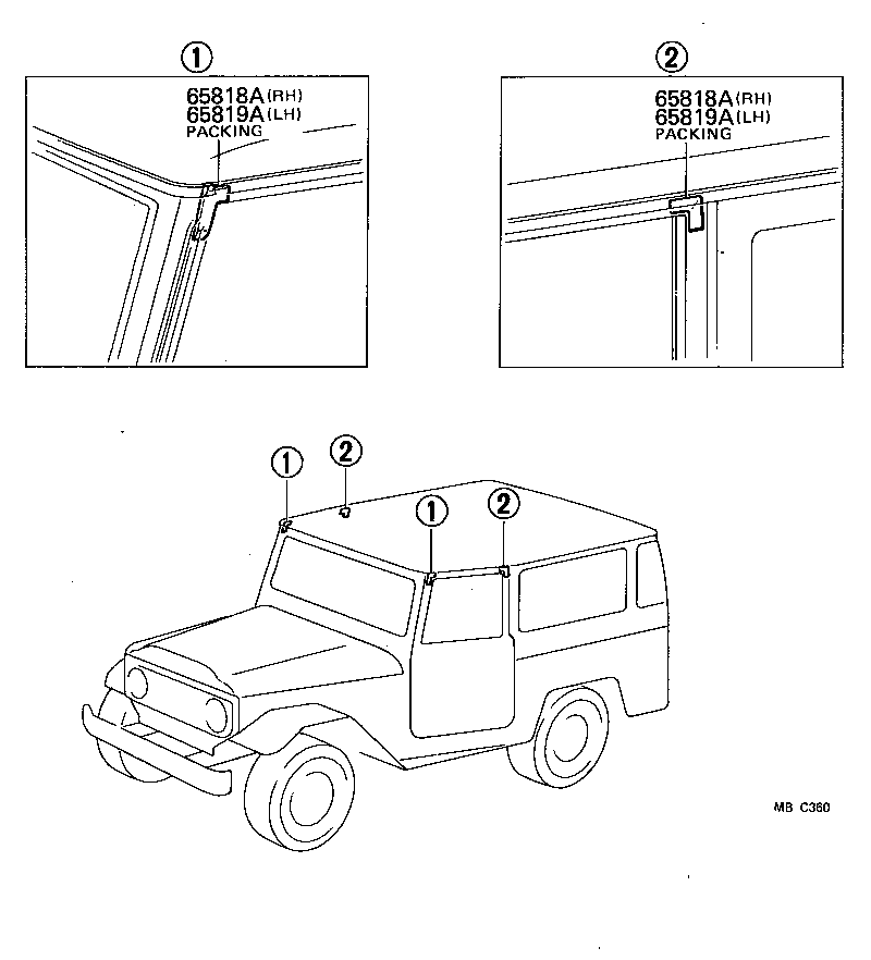  LAND CRUISER 40 55 |  REAR BODY TOP CURTAIN ROOF PANEL