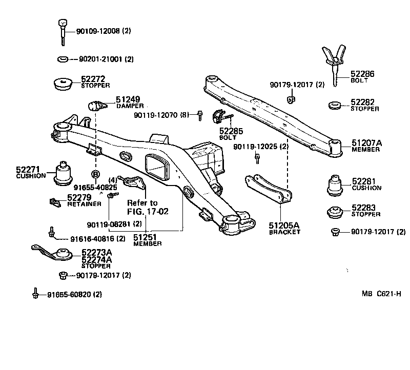  CELICA |  SUSPENSION CROSSMEMBER UNDER COVER
