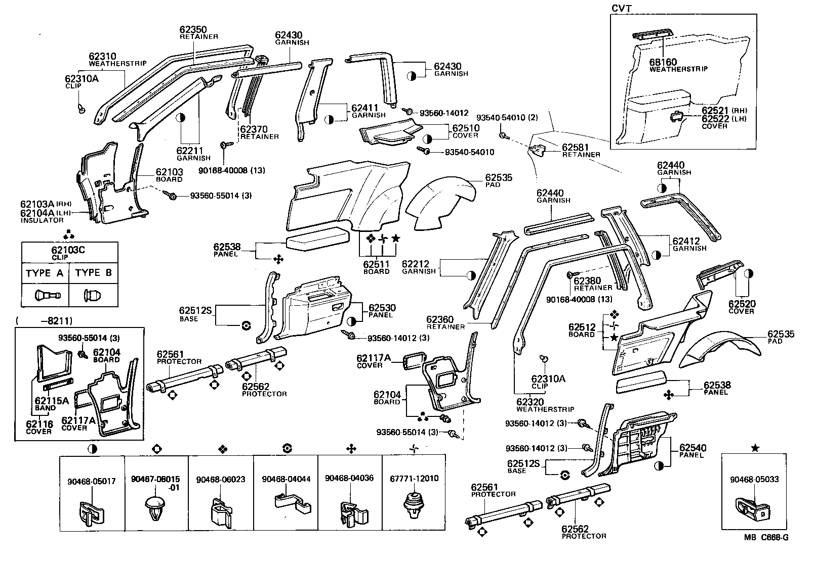  CELICA |  INSIDE TRIM BOARD DOOR OPENING TRIM MOULDING