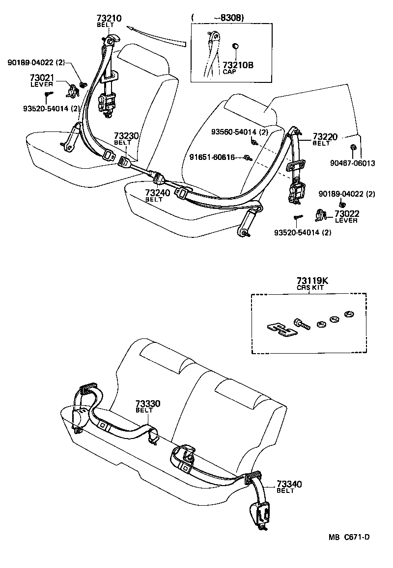  CELICA |  SEAT BELT CHILD RESTRAINT SEAT
