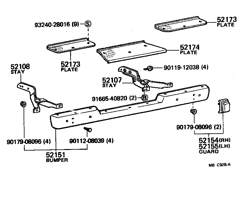  PICKUP |  REAR BUMPER BUMPER STAY