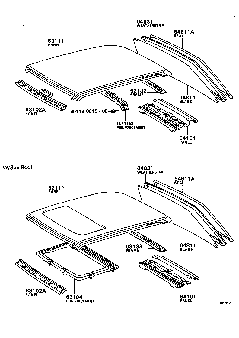  CAMRY |  ROOF PANEL BACK WINDOW GLASS