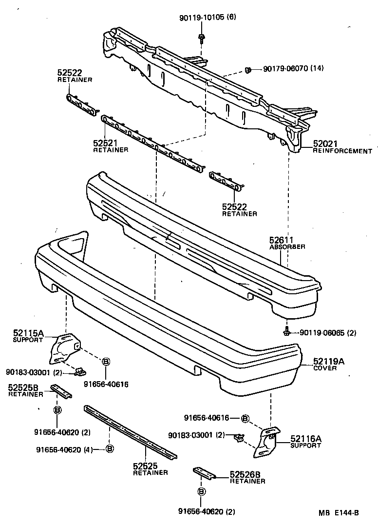  STARLET |  FRONT BUMPER BUMPER STAY