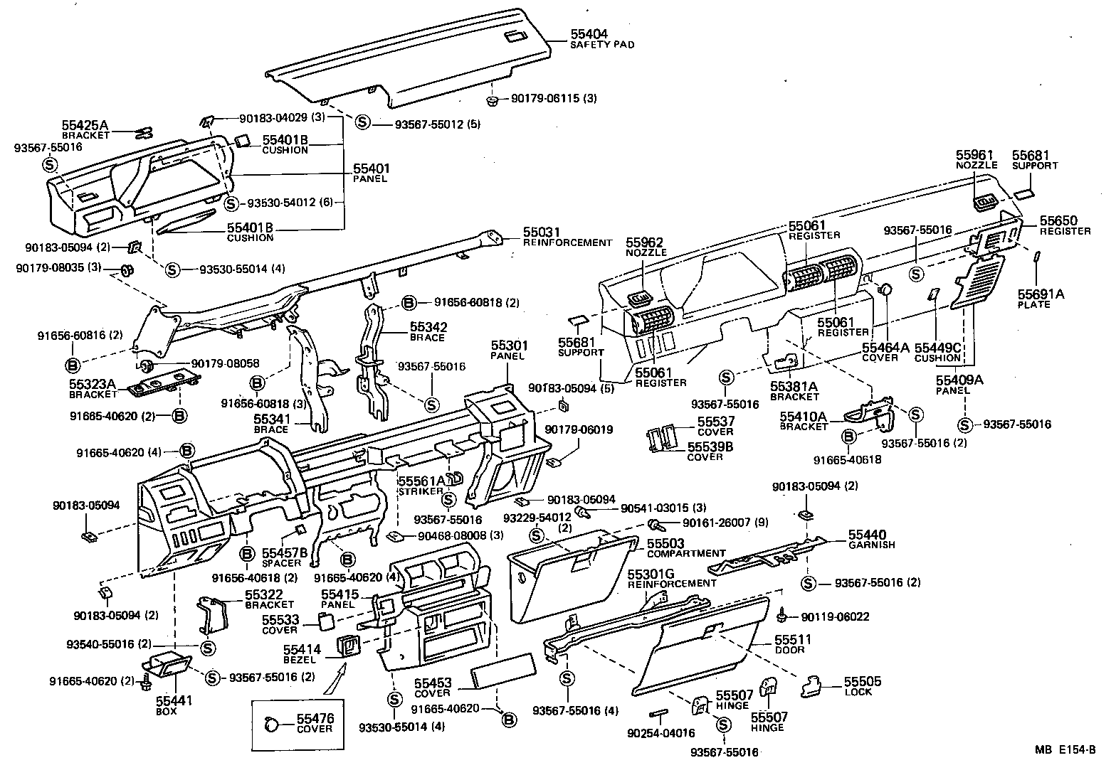  STARLET |  INSTRUMENT PANEL GLOVE COMPARTMENT