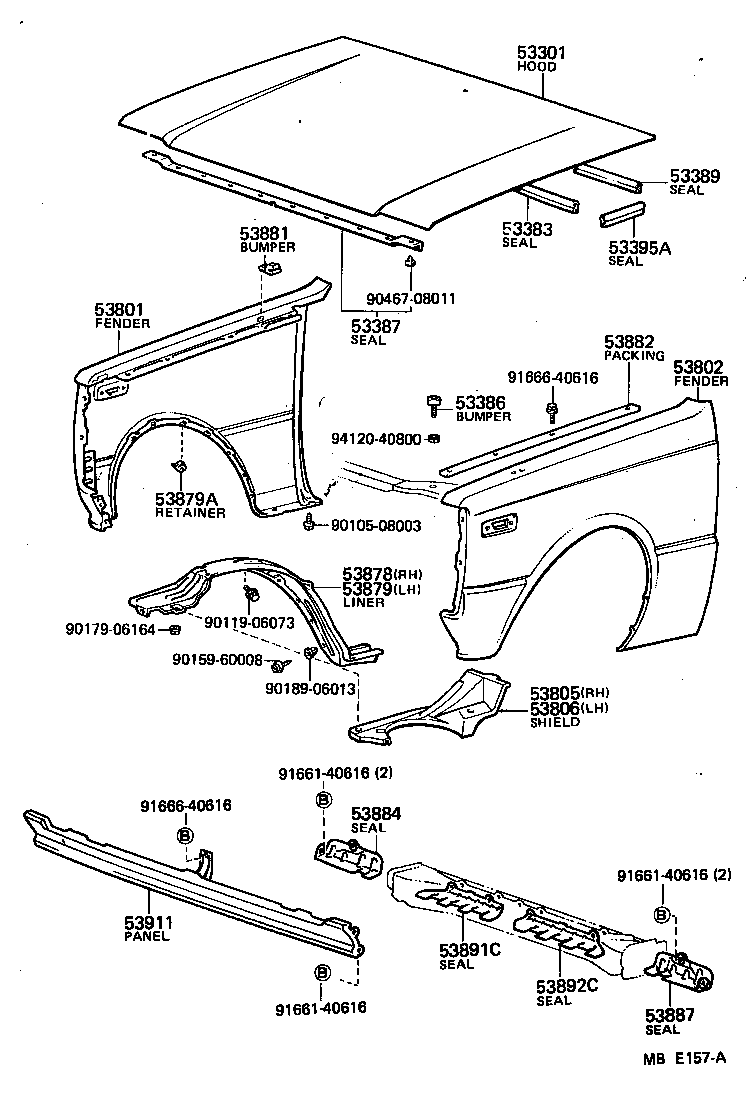  STARLET |  HOOD FRONT FENDER