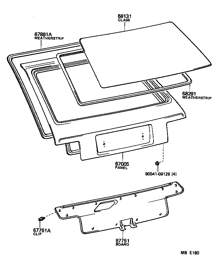  STARLET |  BACK DOOR PANEL GLASS
