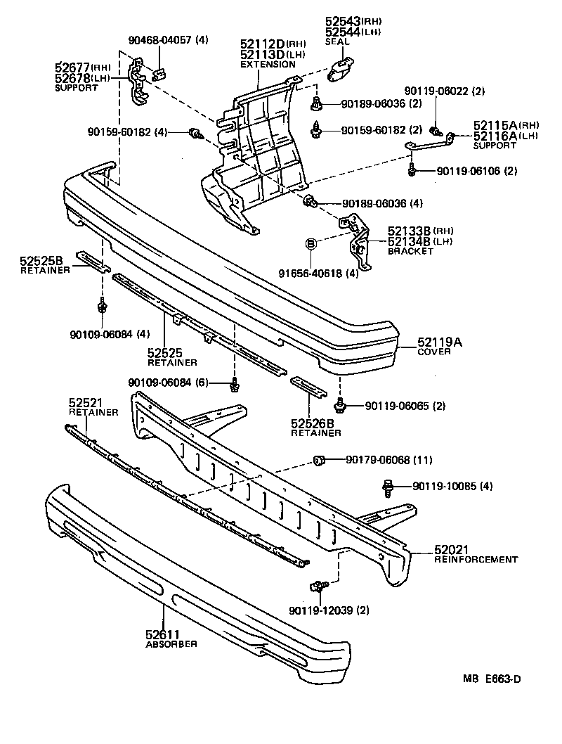  CAMRY |  FRONT BUMPER BUMPER STAY