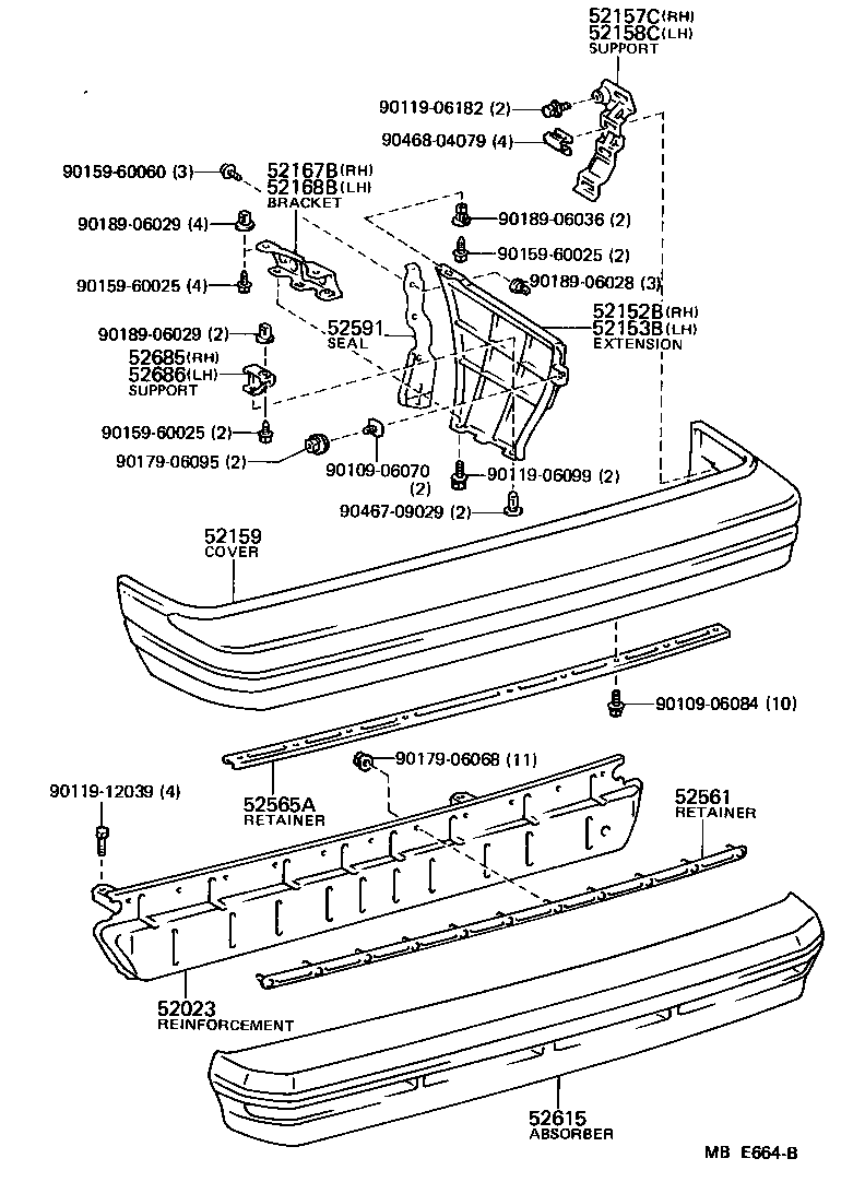  CAMRY |  REAR BUMPER BUMPER STAY
