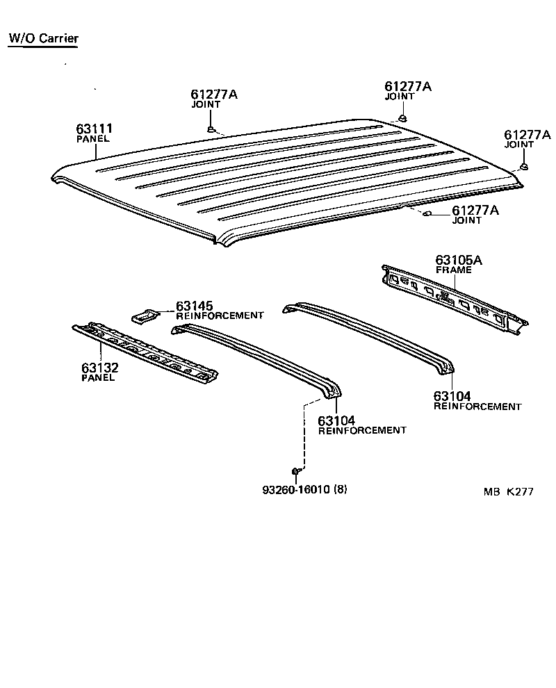  LAND CRUISER 60 |  ROOF PANEL BACK PANEL