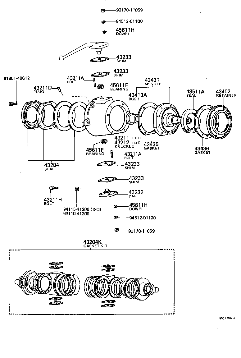  LAND CRUISER 40 55 |  FRONT AXLE ARM STEERING KNUCKLE