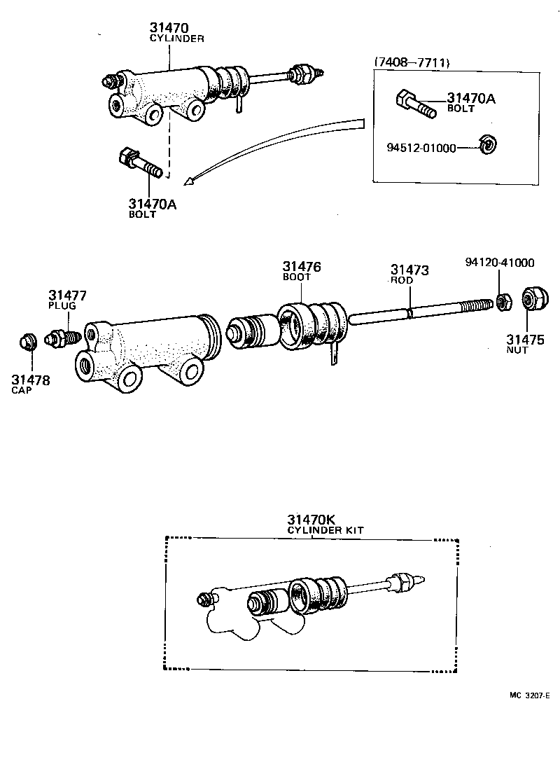  LAND CRUISER 40 55 |  CLUTCH RELEASE CYLINDER