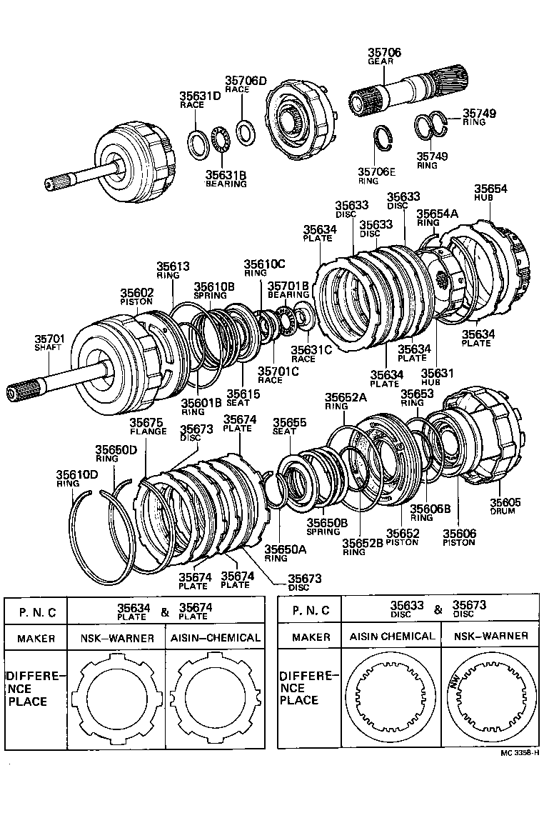  COROLLA |  BRAKE BAND MULTIPLE DISC CLUTCH ATM