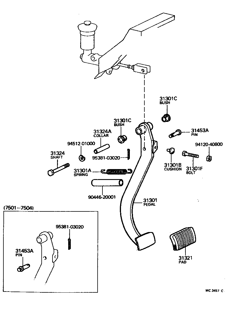  LAND CRUISER 40 55 |  CLUTCH PEDAL FLEXIBLE HOSE